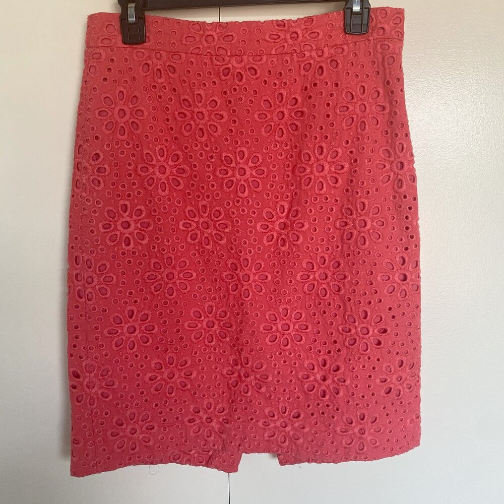 J. Crew Coral Pencil Skirt
